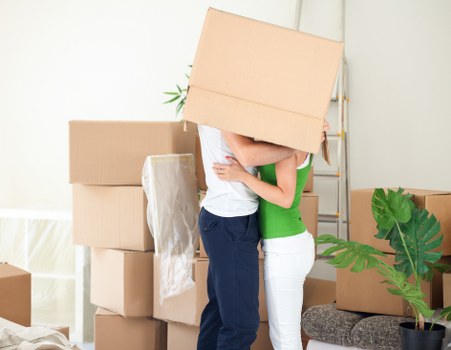 Packing and loading items into a removal truck in Barking