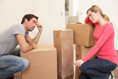 Furniture being moved from a flat with lift access