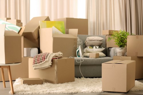 Removal van and moving boxes for a Barking home move