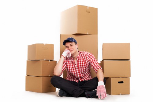 Office relocation items prepared for a local move